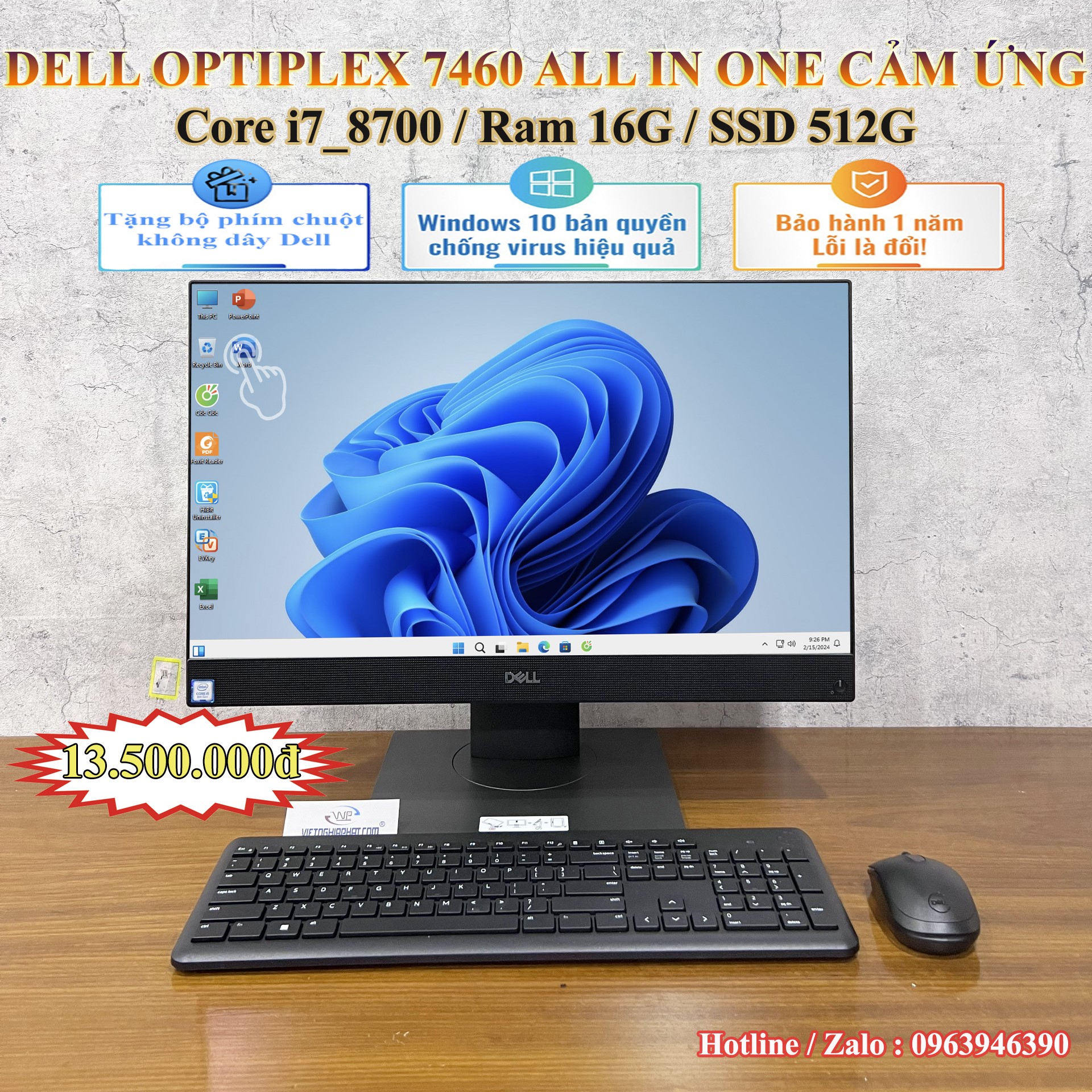 Dell Optiplex 7460 All In One Cảm Ứng i7_8700/ RAM 16G / SSD 512G ...